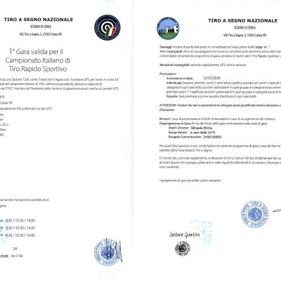 1° GARA VALIDA PER IL CAMPIONATO TIRO RAPIDO SPORTIVO